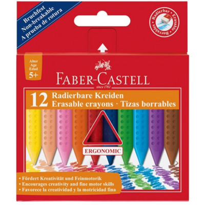 Faber-Castell - Radírozható zsírkréta - 12 db-os szett