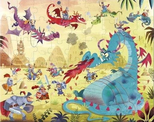 Janod - Sárkány puzzle bőröndben - 54 db