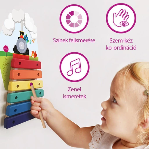 Oribel Vertiplay - Zenélő sínek xylofon matatófalhoz