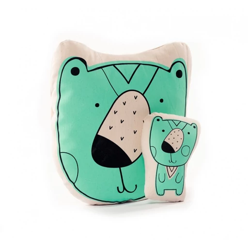 Varázspallómesék - medve párna és kis figura