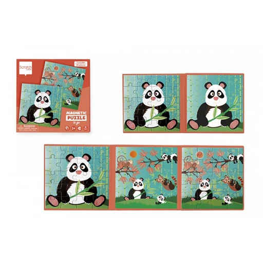 Mágneses puzzle könyv - Panda