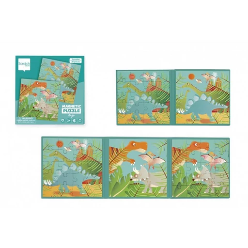 Mágneses puzzle könyv - Dinók