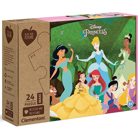 Clementoni - Disney Hercegnők - Erdei mulatság maxi puzzle - 24 db-os
