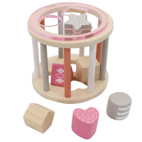 Fajáték - Formakereső, kerek (rózsaszín)