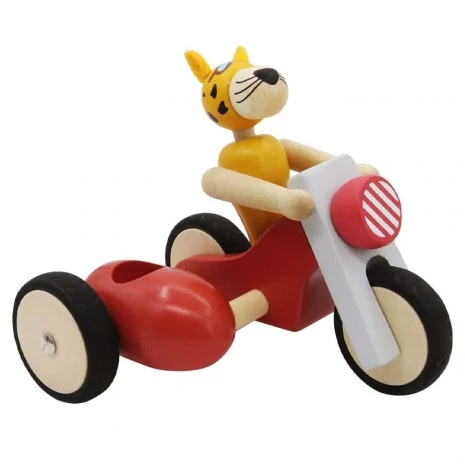 Fajáték - Gepárd piros színű triciklin