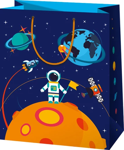 Ajándéktáska nagy - űrutazás - 267*137*330 mm