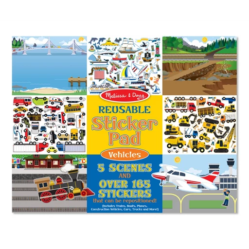 Melissa & Doug - Újrahasználható matrica készlet - járművek