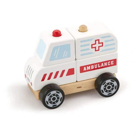 Fajáték - Szétszedhető mentőautó - nagy