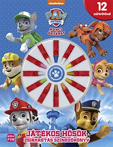 Mancs őrjárat - Játékos hősök - Zsírkrétás színezőkönyv - 12 színes krétával