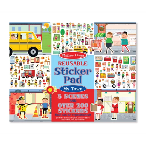 Melissa &amp; Doug Kreatív játék, Újrahasználható matrica készlet, város