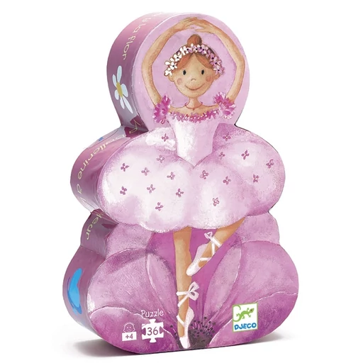 Djeco - Formadobozos puzzle - Balerina virággal