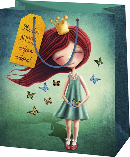 Ajándéktáska - közepes - királylányos - 178*100*230mm