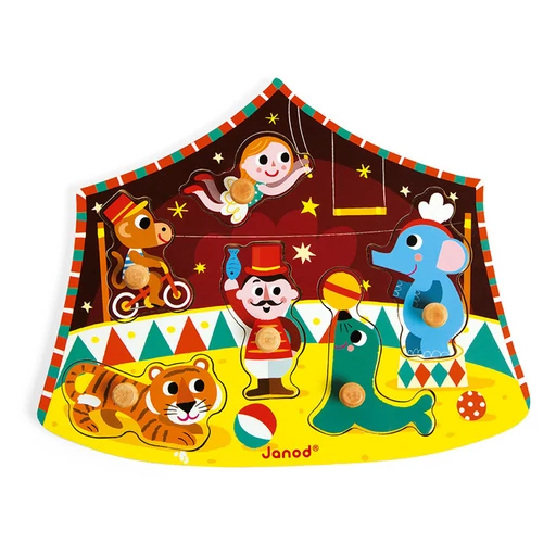 Janod  - Cirkuszi sztárok - fa puzzle