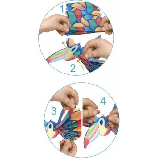 Crealign - Legyező hajtogató készlet - Egzotikus madarak 