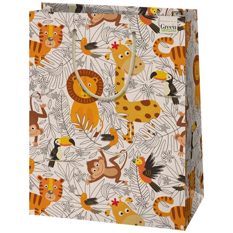 Ajándéktáska  -  Dzsungel mintás - Óriás méretű 