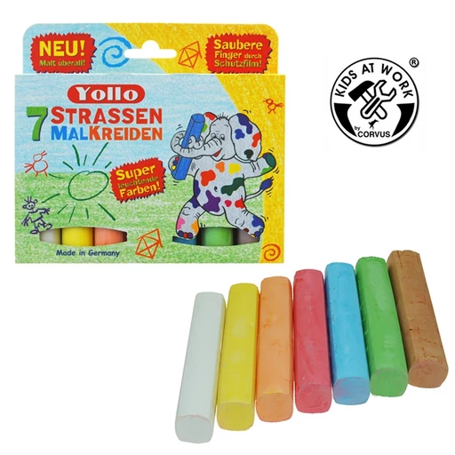 Djeco - Aszfaltkréta - 7 db-os - színes