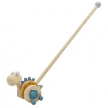 Fajáték - Tologatós dínó - sárga