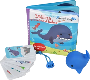 Málna, a kíváncsi bálna - Az ellentétpárok - Pancsolókönyv 1 db gumibálnával és 6 db szivacsfigurával!
