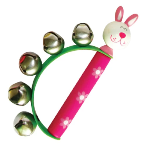 Fajáték - Száncsengő állatfigurás, nyuszis