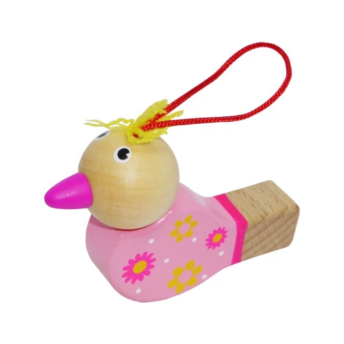 Fajáték - Síp - madárkás, rózsaszín