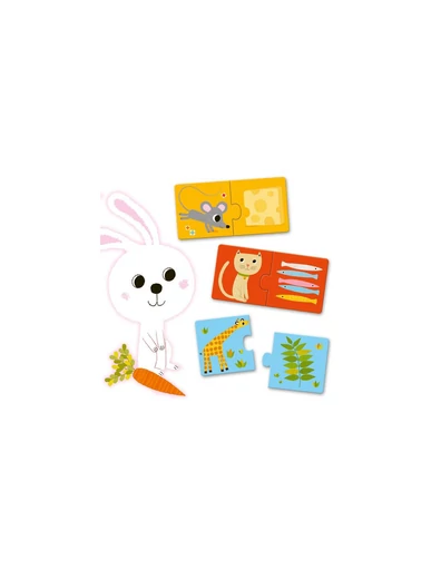 Djeco - Párosító puzzle - Ki mit eszik?