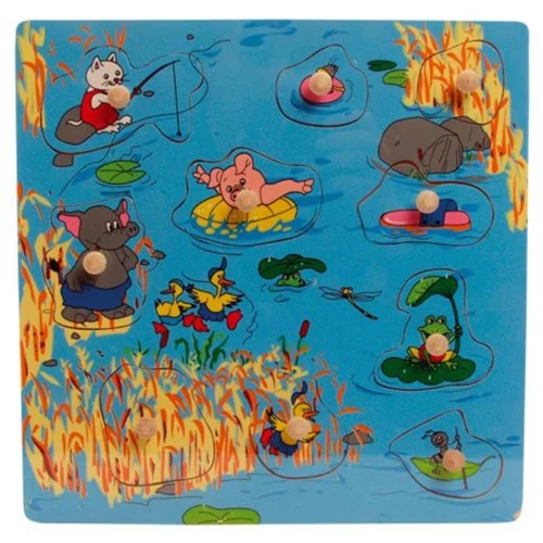 Fajáték - Fogantyús puzzle - nyár