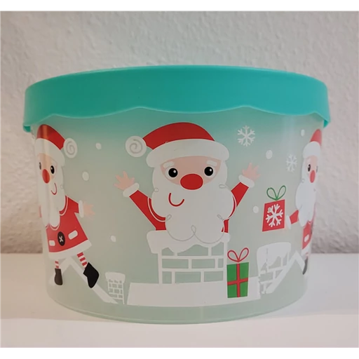 Karácsonyi tároló, műanyag, 13x11cm,- mikulás