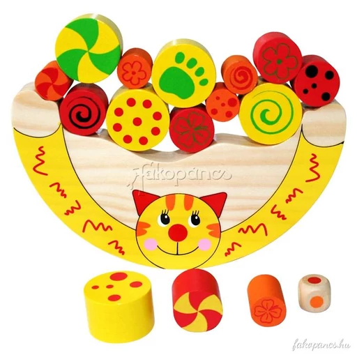 Fajáték - Egyensúlyozó játék - cicás