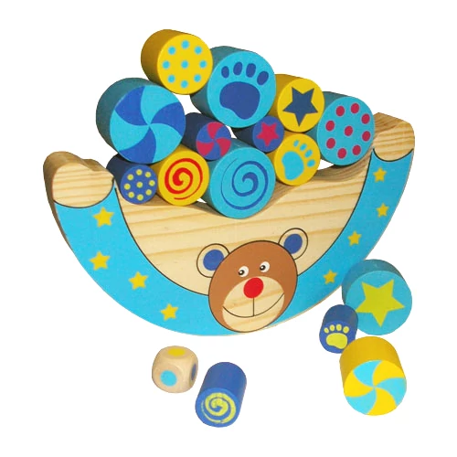 Fajáték - Egyensúlyozó játék - macis