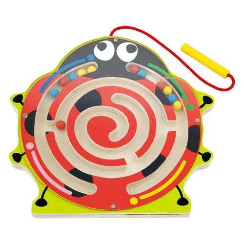 Fajáték - Mágneses golyóvezető - katica