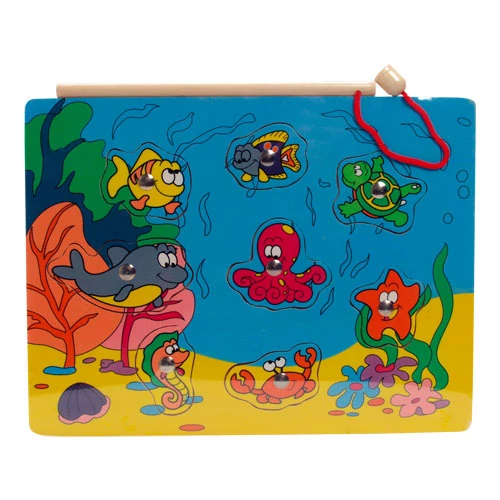 Fajáték - Mágneses horgász puzzle - polipos