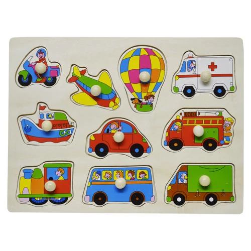 Fajáték - Fogantyús puzzle - motoros