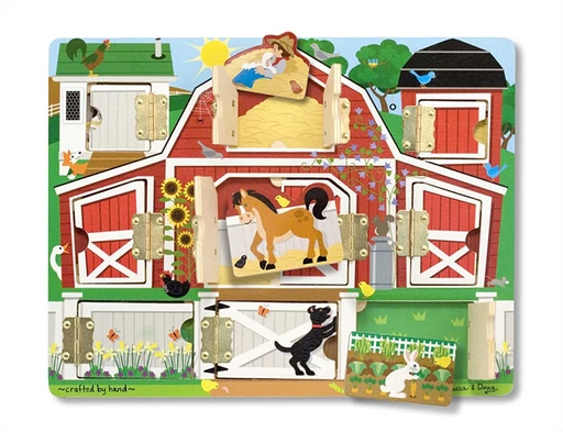 Melissa & Doug - Fa készségfejlesztő játék - Mágneses bújócska ház