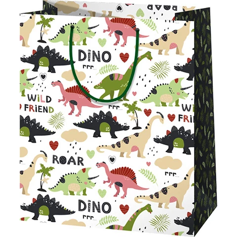 Ajándéktáska - dínós - 11x15 cm