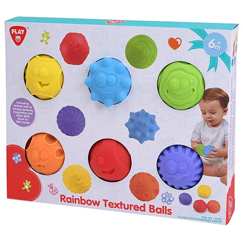 Tapintásfejlesztő szivárvány bébilabdák
