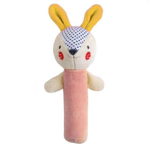 Petit Collage 100% organikus fejlesztő csipogó játék - nyuszi