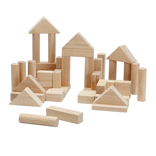 Plan Toys - Építőkocka szett - natúr - 40 db-os