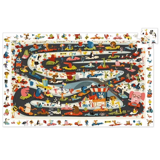 Djeco - Megfigyeltető puzzle - Autóversenyzők