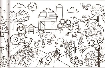 Színezőtekercs – farm - 5 m * 0,35 m