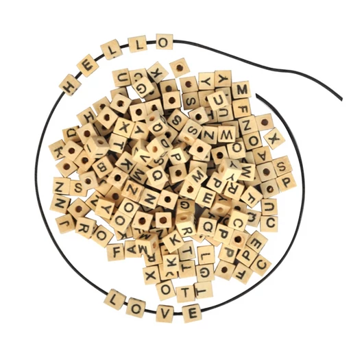 Playbox - Fa gyöngy betűk - 300 db