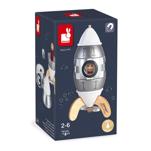 Janod - Ezüst mágneses összerakható rakéta
