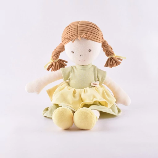 Honey plüss baba – bézs haj / menta zöld ruha