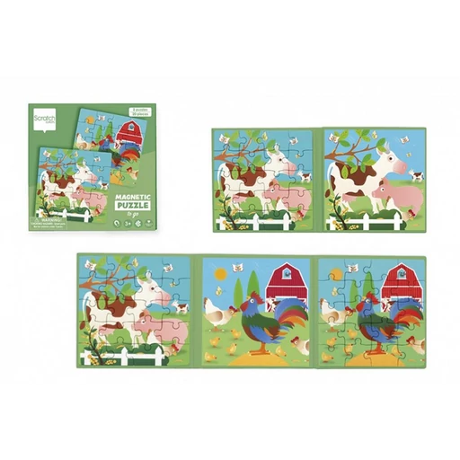 Mágneses puzzle könyv - Farm