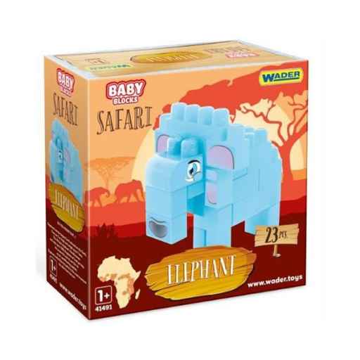 Baby Blocks - Safari elefánt építőjáték szett - 23 db