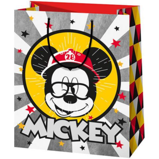 Ajándéktáska - Mickey egér retró - normál - 11x15x6 cm