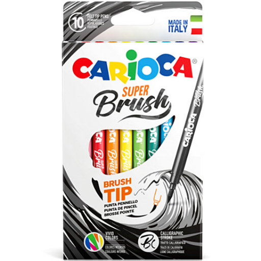 Carioca - Lemosható - Super Brush Ecsetvégű filctoll szett 10db-os