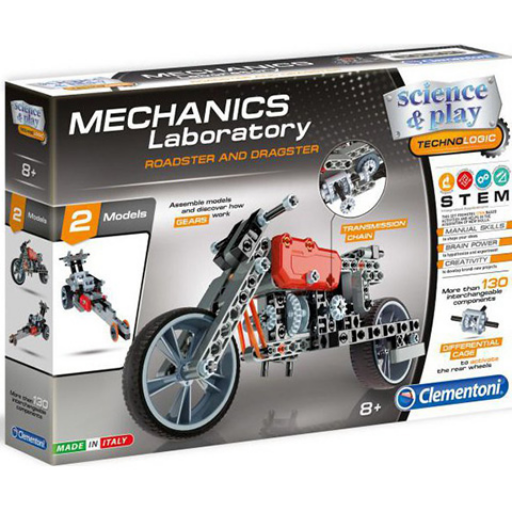 Clementoni - Science & Play  - Mechanikus Labor Roadster és Dragster 2 az 1-ben építőjáték