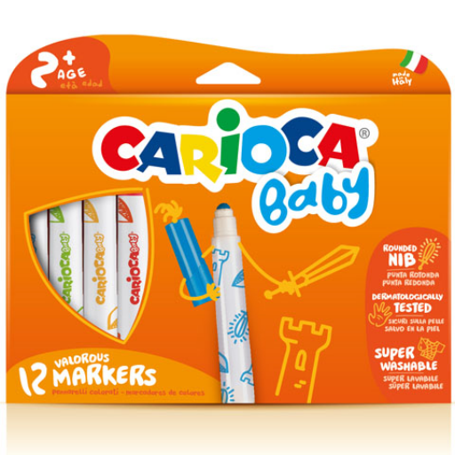 Carioca - Kimosható színes bébi filctoll - 12 db-os szett
