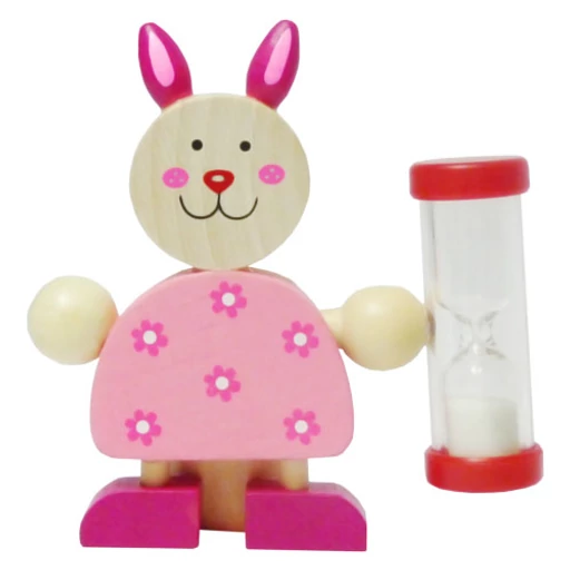 Fajáték - Fogkefetartó homokórával - nyuszis Fajáték - Fogkefetartó homokórával - nyuszis