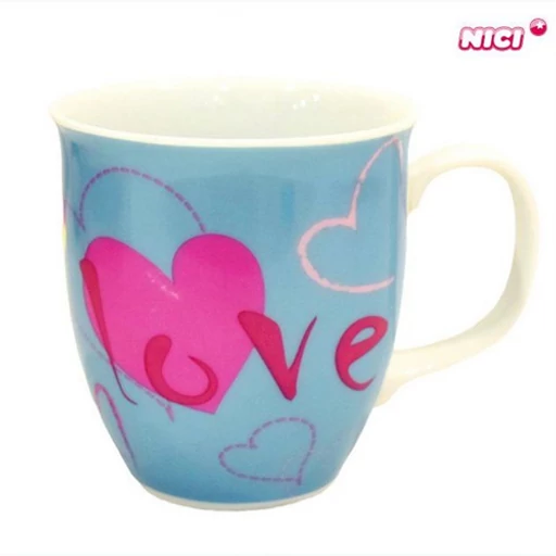Nici - Szívecskés porcelán bögre - kék